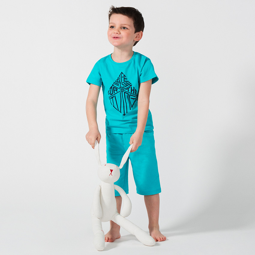 Pyjama court en jersey avec print fantaisie 