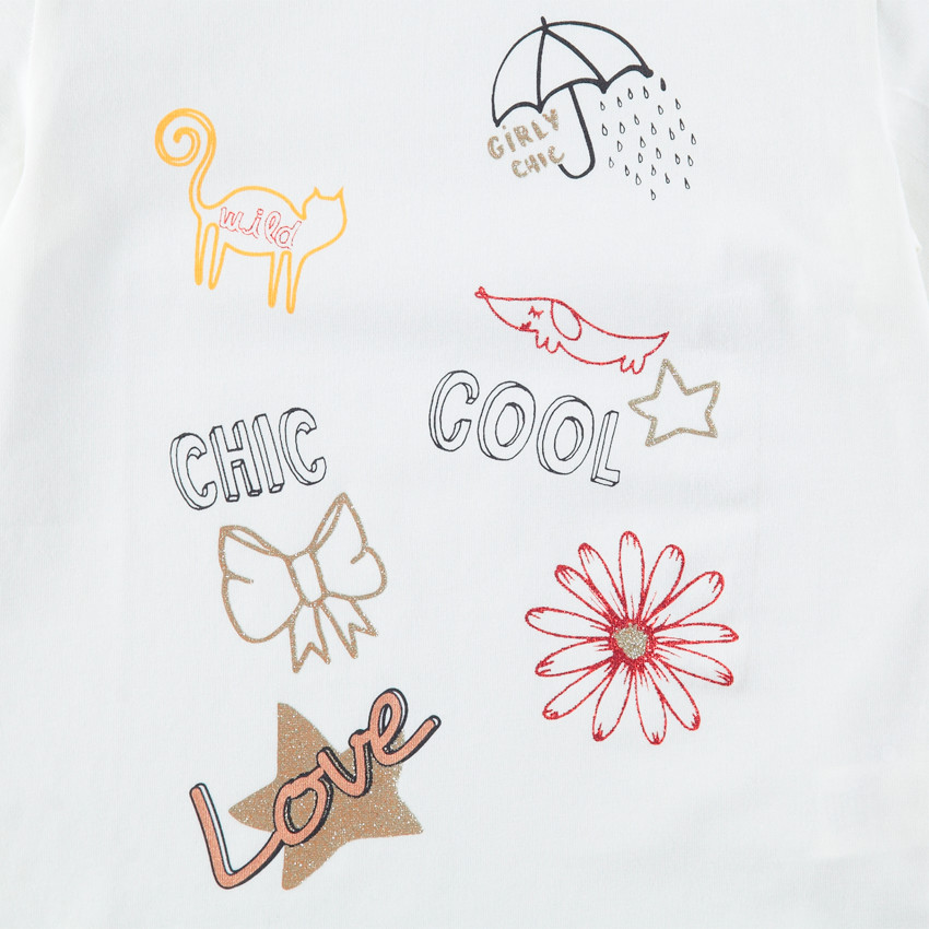 Tee-shirt manches courtes avec motif fantaisie printé 