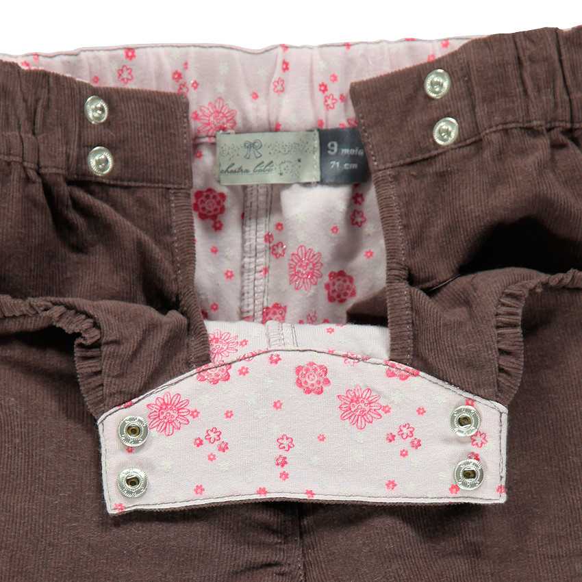 Pantalon en velours doublé jersey avec broderies 