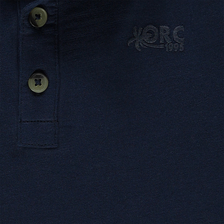 Polo uni en jersey slub avec logo printé 