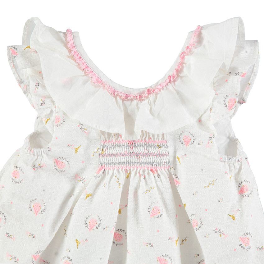 Ensemble van jurk met print "all-over" en bijpassende bloomer 