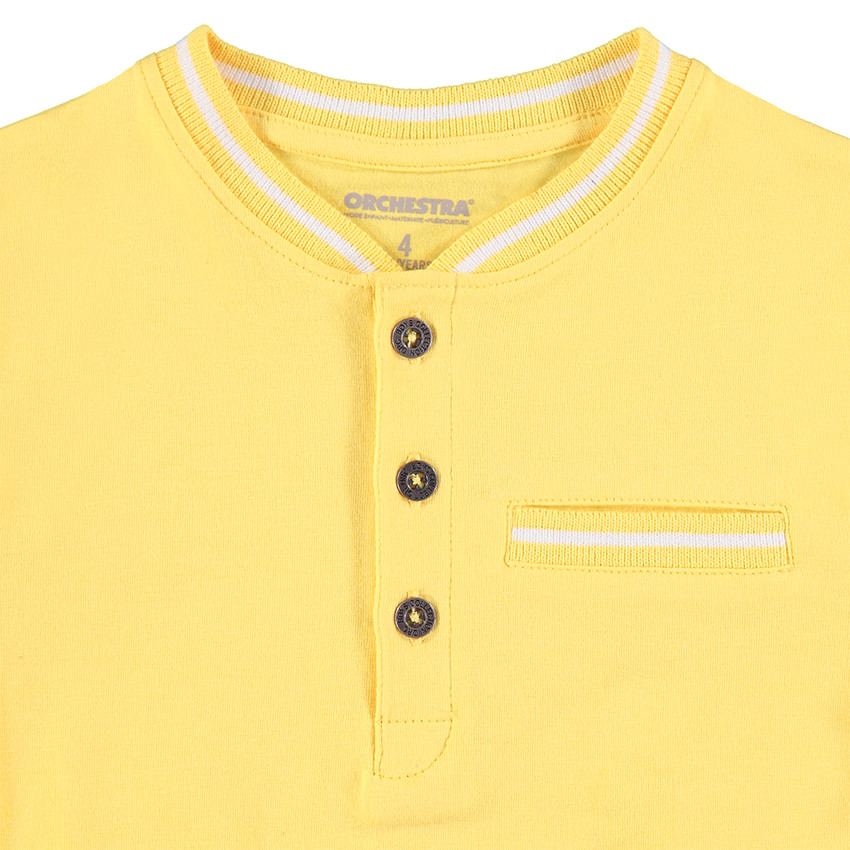 Polo manches courtes en coton avec détails en bord-côte 