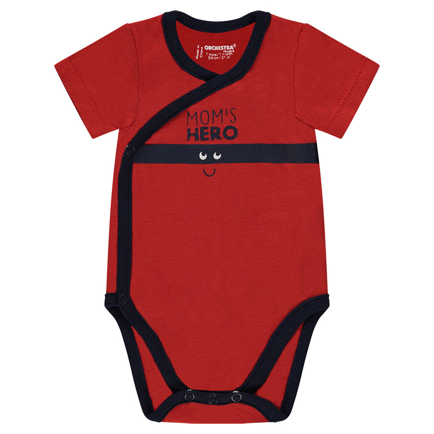 Lot de 5 bodies manches courtes en jersey avec messages et motifs printés 