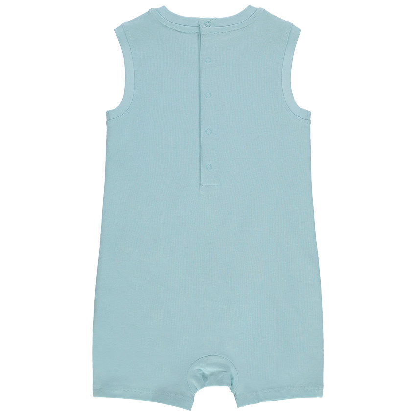 Combinaison courte unie à message printé 