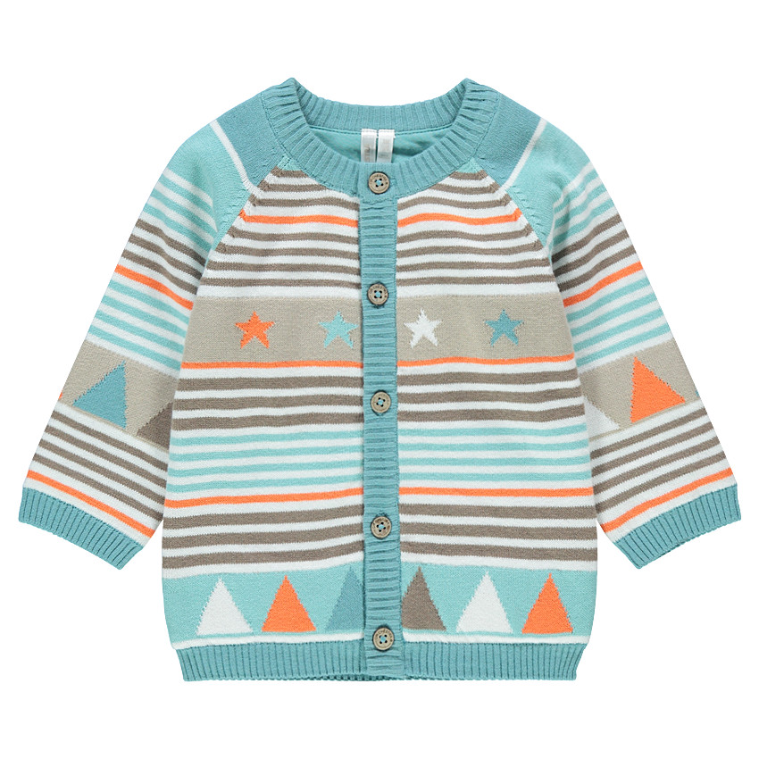 Gilet en tricot avec motifs jacquard et doublure jersey 