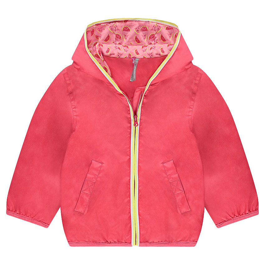 Coupe-vent à capuche uni doublé jersey 