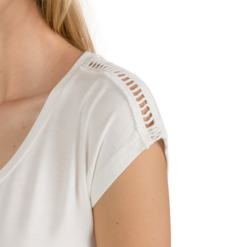 Tee-shirt de grossesse manches courtes avec maille ajourée 