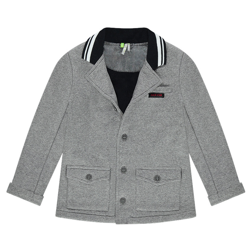 Veste en molleton style blazer avec col fantaisie 