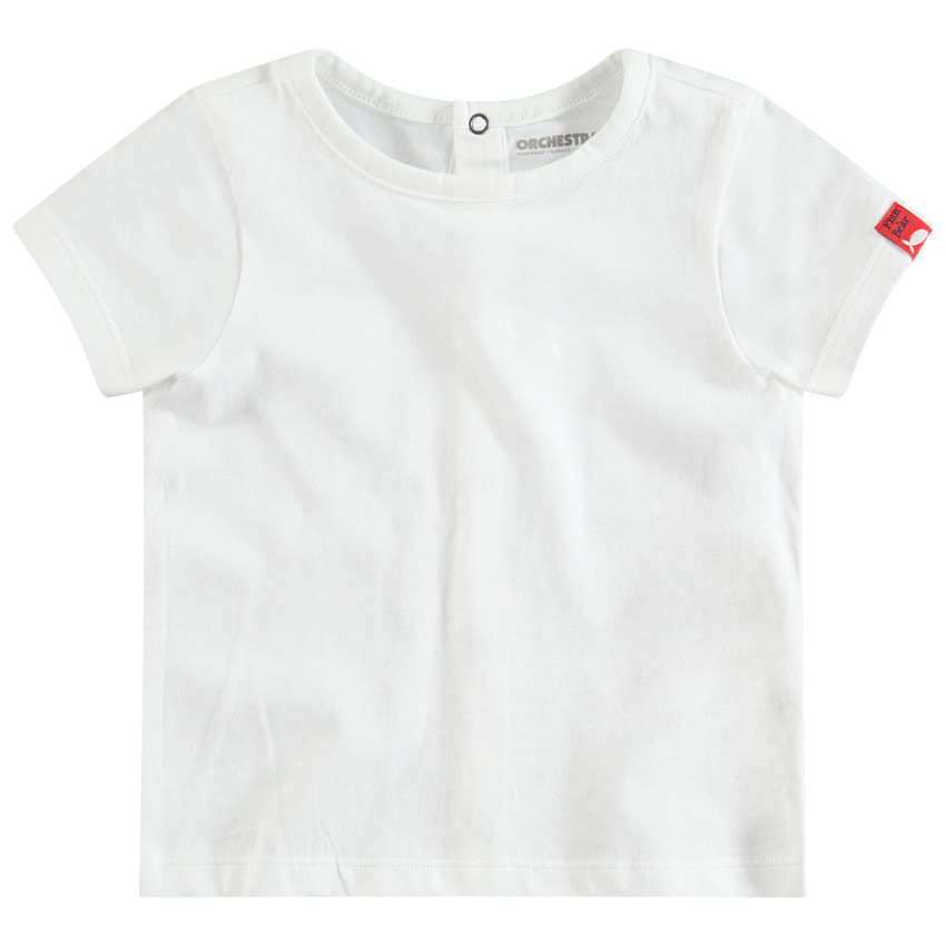 Tee-shirt manches courtes en coton pressionné au dos 