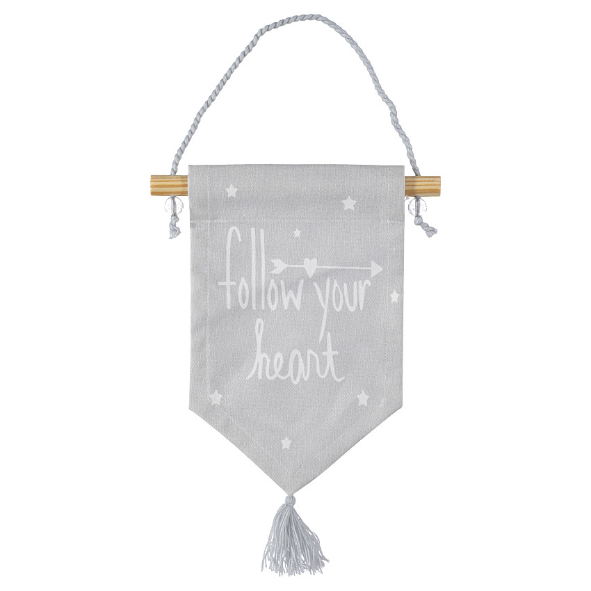 Drapeau avec imprimé géométrique et pompon 