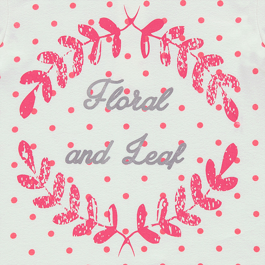 Tee-shirt manches courtes avec pois all-over et motif printé sur le devant 