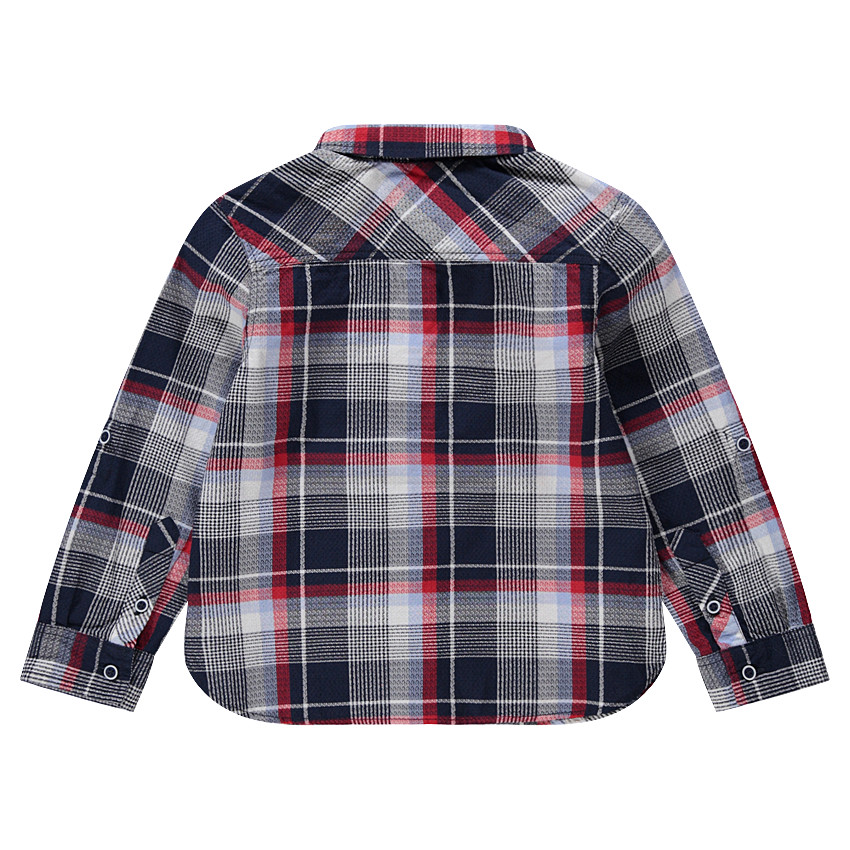 Chemise manches longues à carreaux avec poche plaquée 
