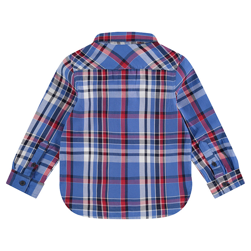 Chemise manches longues à grands carreaux contrastés 