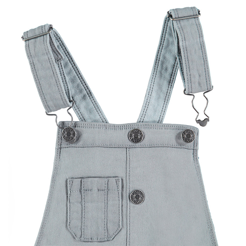 Junior - Salopette en jeans effet used doublée jersey 