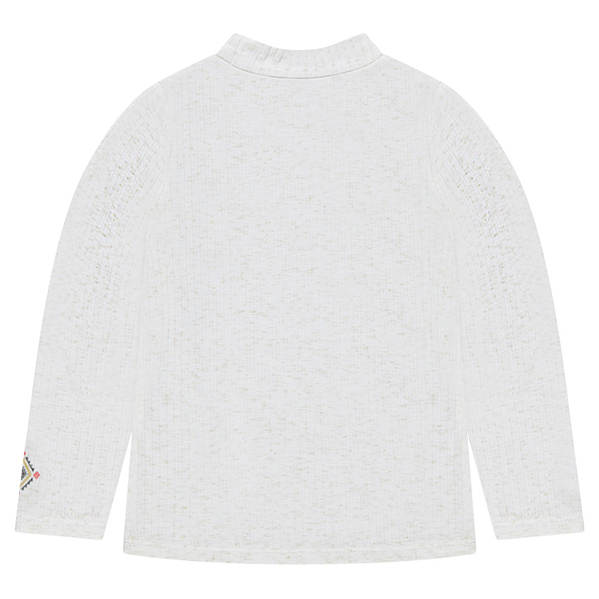 Sous-pull côtelé mélangé de fil doré avec print 