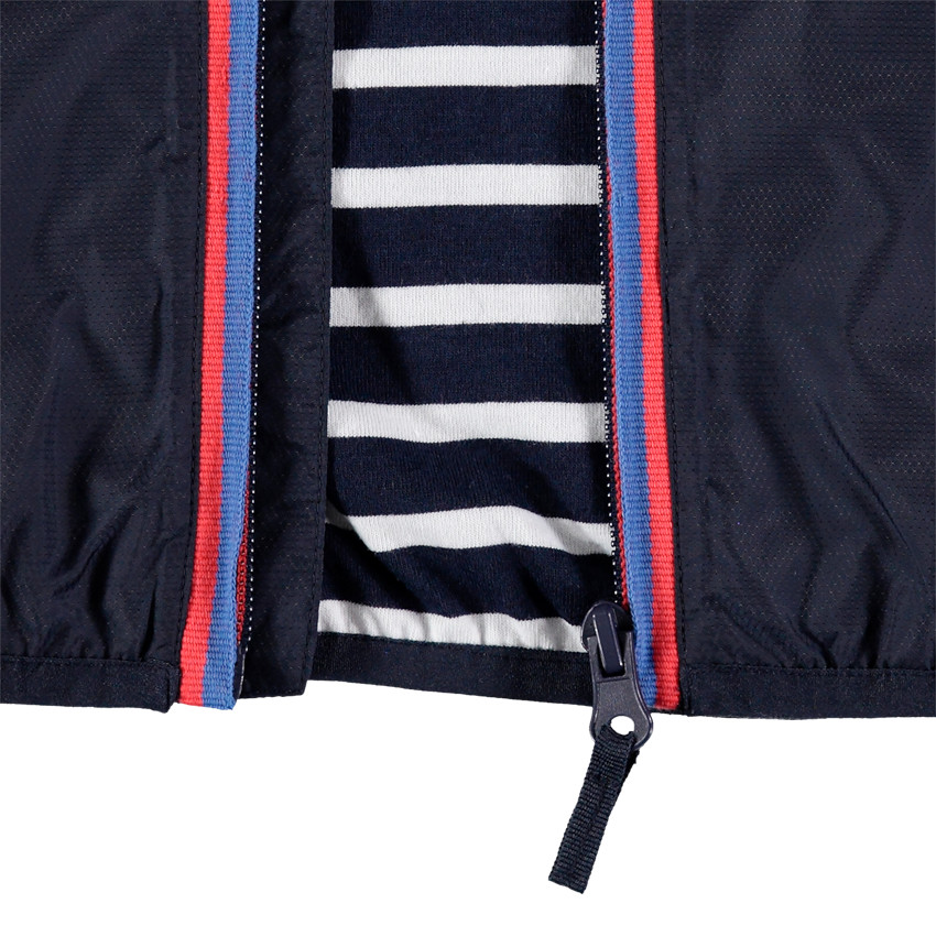 Coupe-vent bleu marine doublé jersey à rayures 