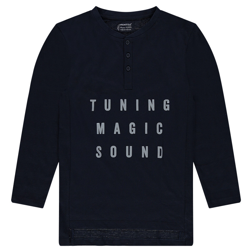 Junior - Tee-shirt long en jersey fantaisie avec texte en relief 