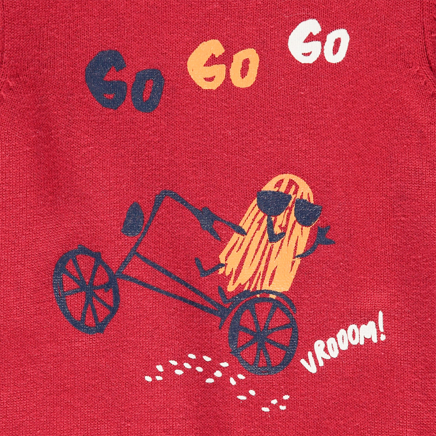 Pull en tricot avec motif printé et col pressionné 