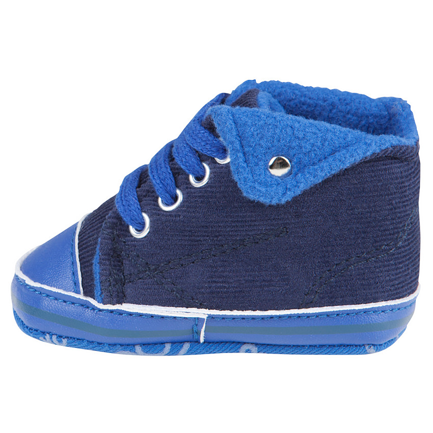 Baskets montantes à lacets et revers 