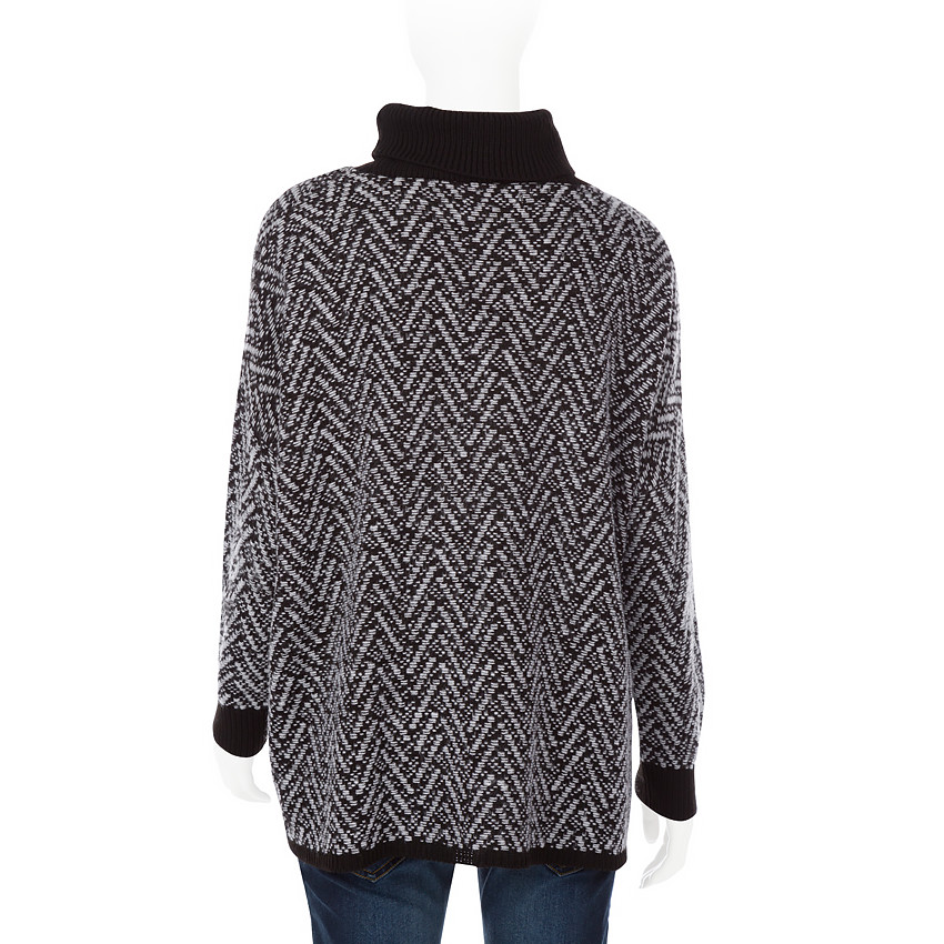 Pull de grossesse esprit poncho en maille avec motif jacquard 