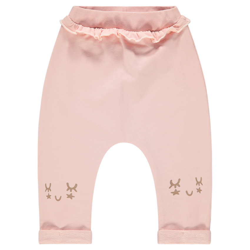 Pantalon de jogging en molleton uni avec détails printés 