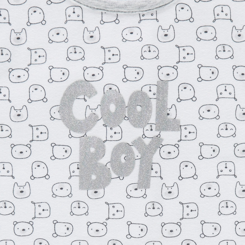 Combinaison courte en jersey avec inscription printée 