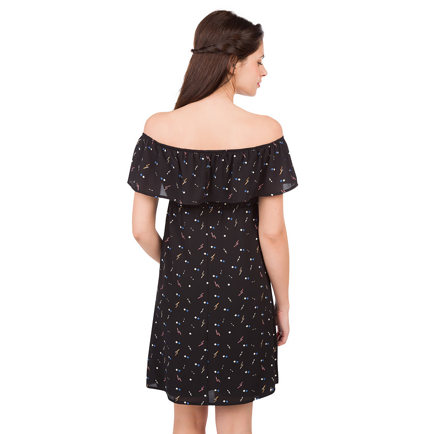 Robe de grossesse à col bateau imprimée all-over 