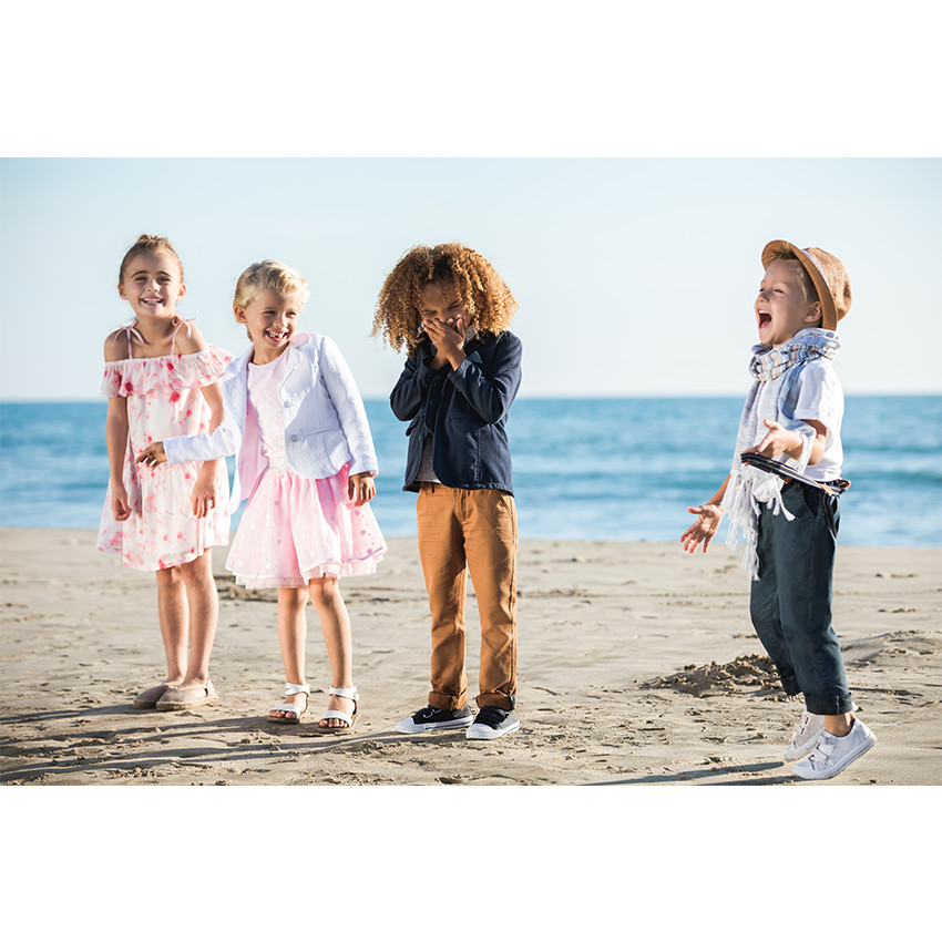 Pantalon coupe chino en coton fantaisie camel 