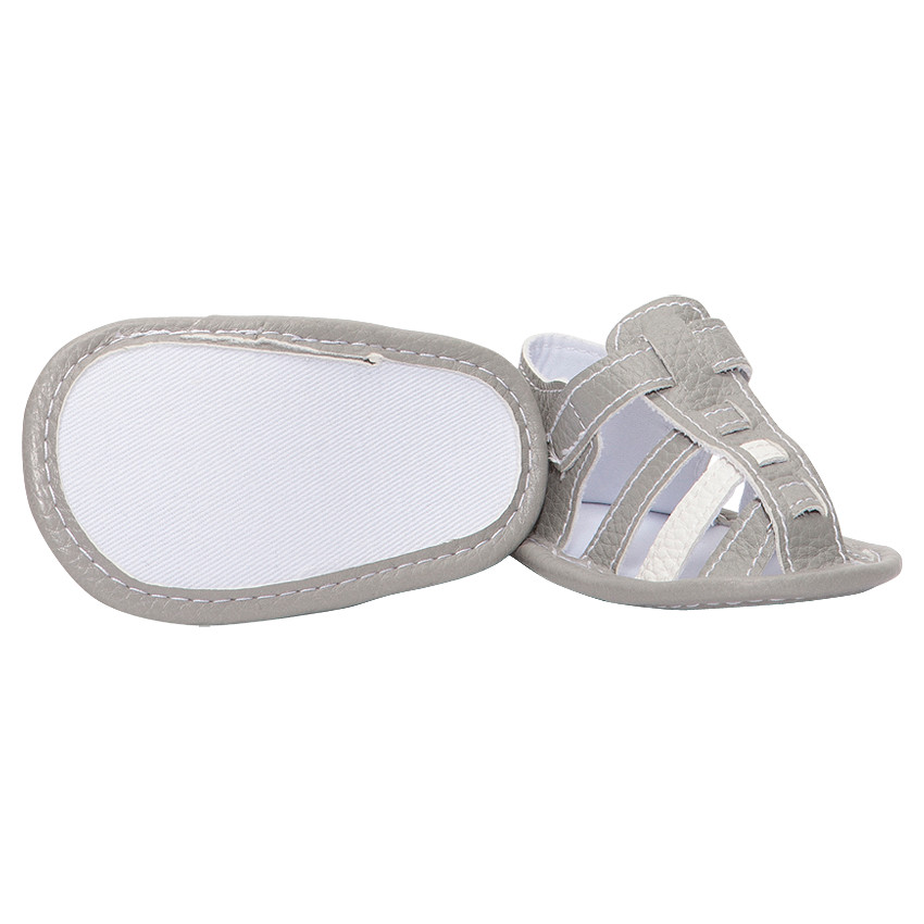 Nu-pieds aspect cuir avec ouverture à scratch 