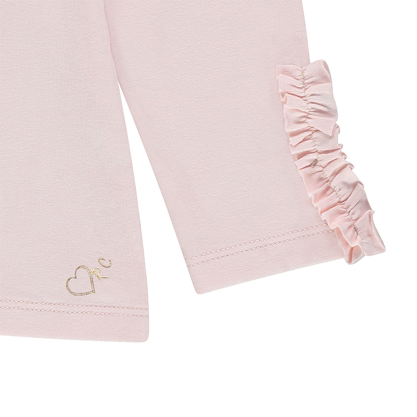 Tee-shirt manches longues en jersey avec volant sur le bout des manches 