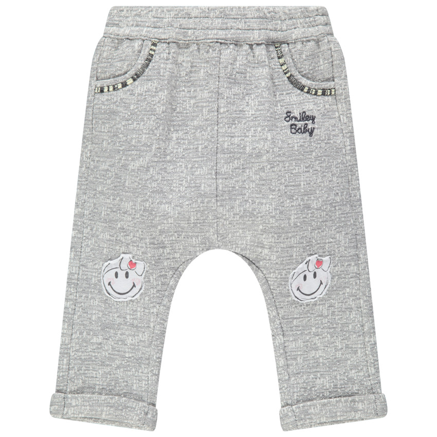 Pantalon en maille fantaisie avec prints Smiley 