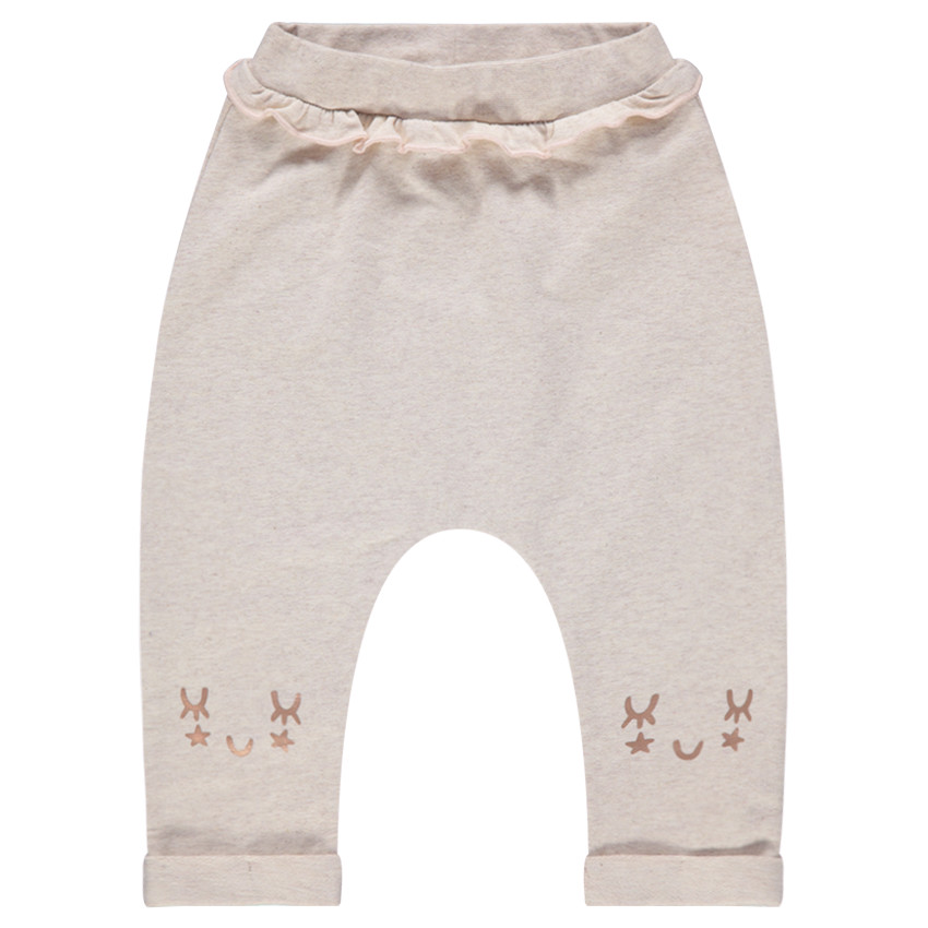 Pantalon de jogging en molleton uni avec détails printés 