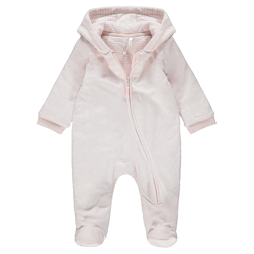 Combi-pilote à capuche rayée en interlock  