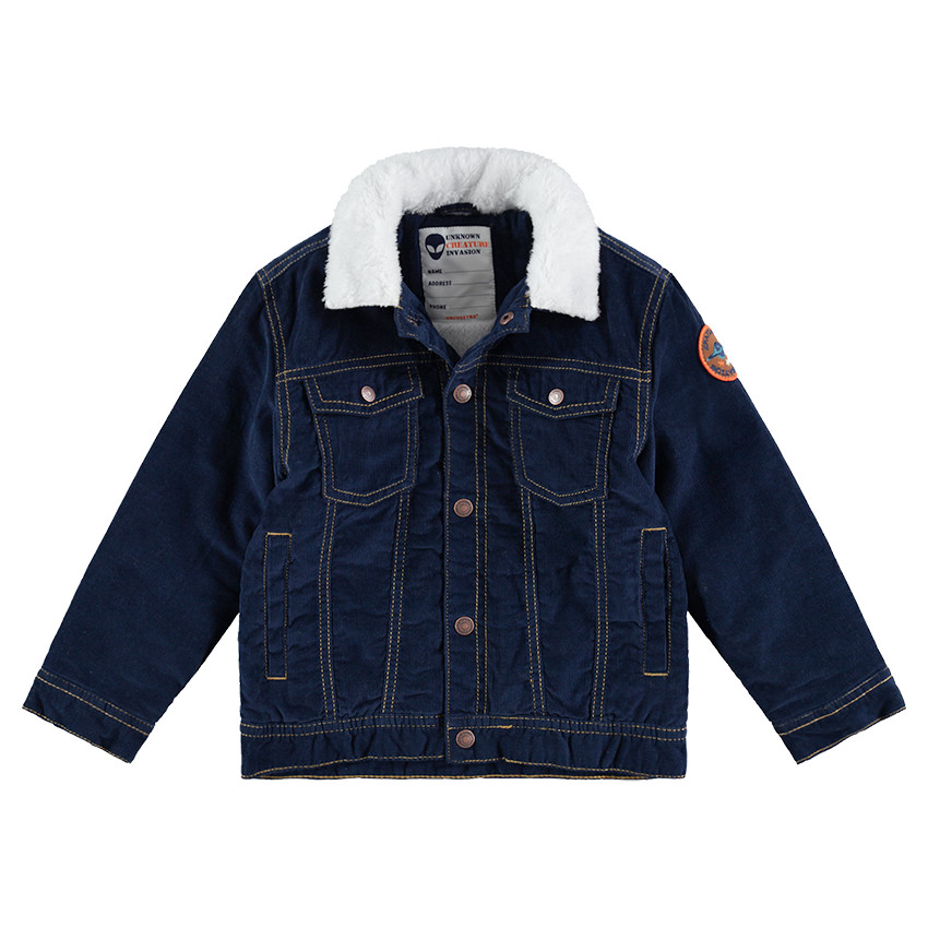 Veste en jeans doublée sherpa avec col sherpa 