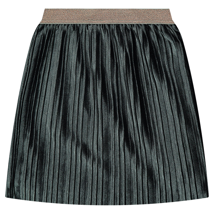 Jupe longue plissée en panne de velours  