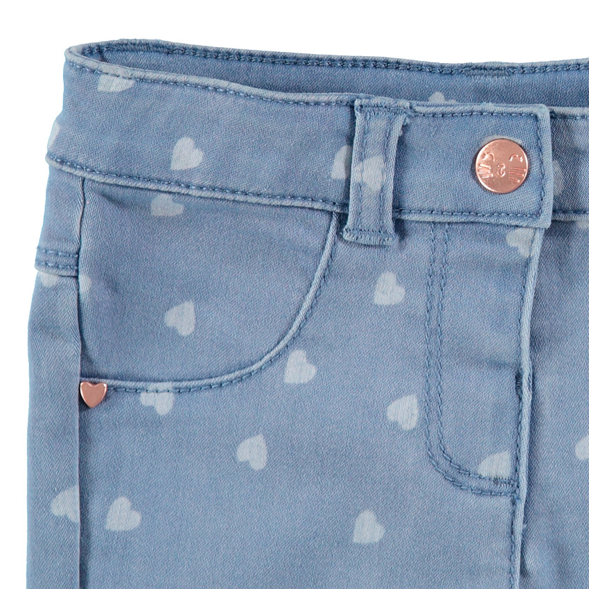 Jegging effet used à coeurs all-over 