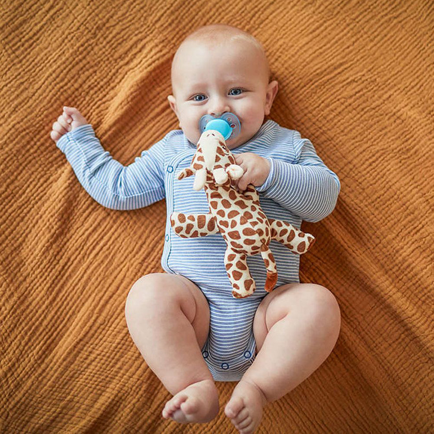 Attache-sucette + Sucette ultra soft 0-6 mois-Girafe 