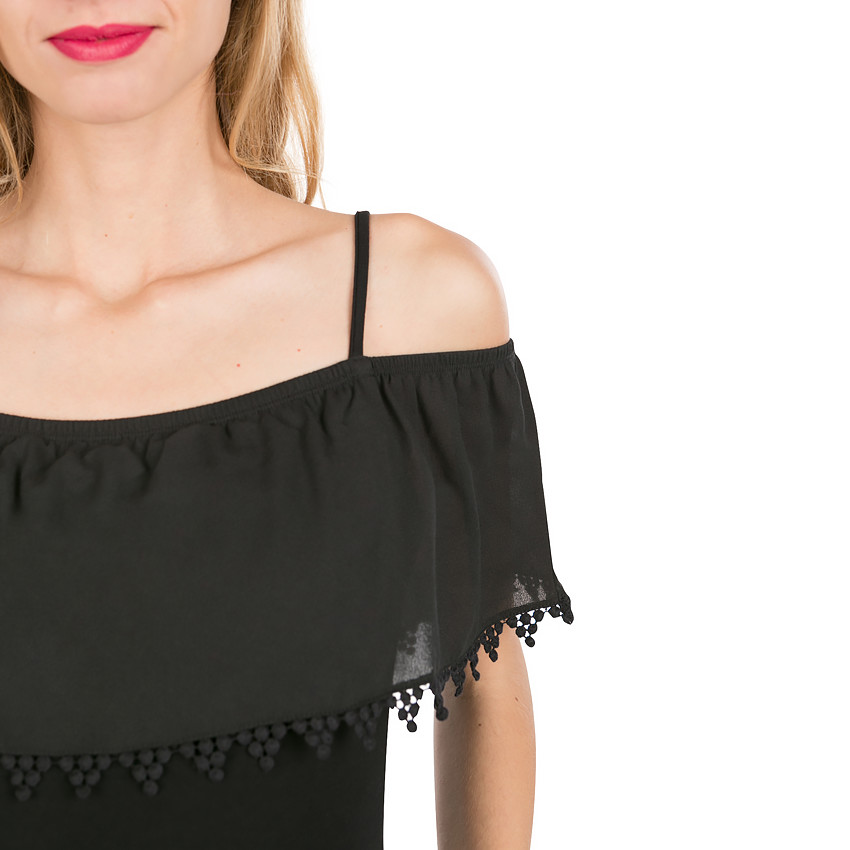 Robe de grossesse avec large volant à finition fantaisie 