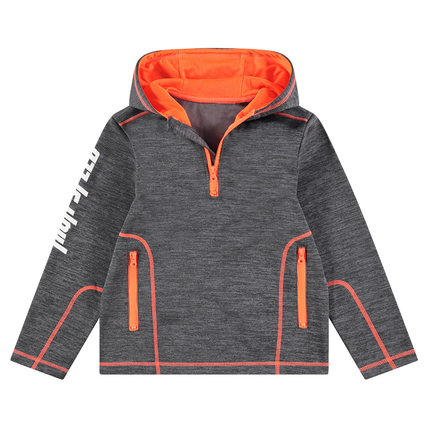 Junior - Sweat en polaire avec surpiqûres contrastées et poches zippées 