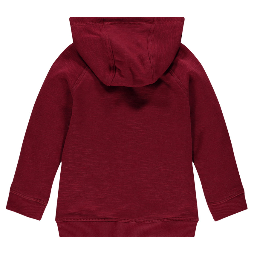 Gilet à capuche en molleton slub zippé 