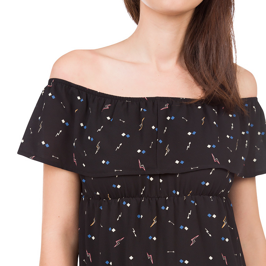 Robe de grossesse à col bateau imprimée all-over 