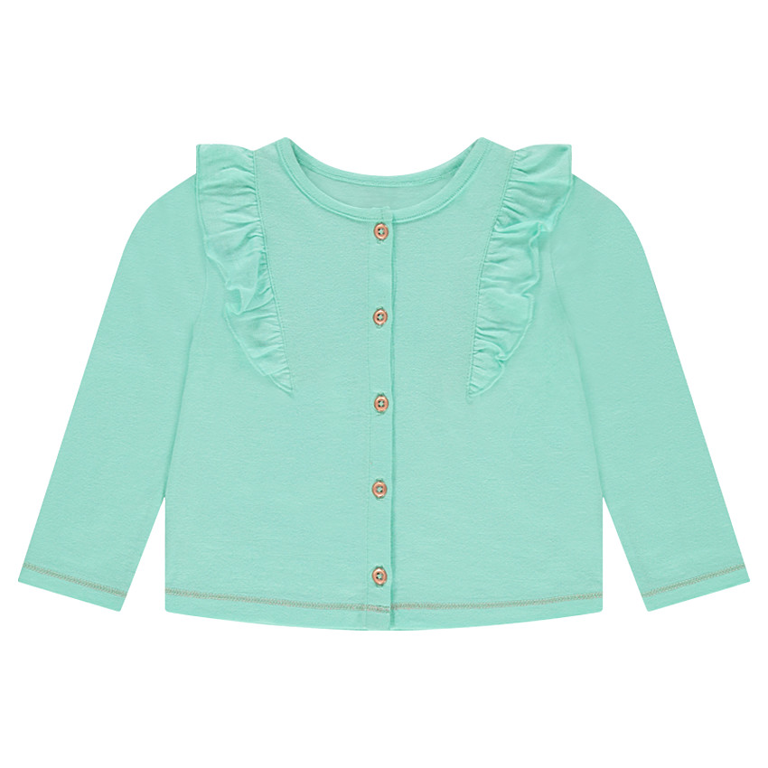 Gilet molleton uni à volants 