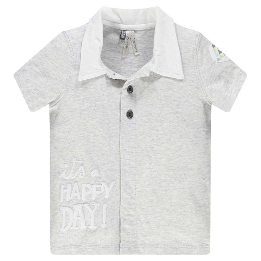 Polo manches courtes avec ouverture pressionnée devant 