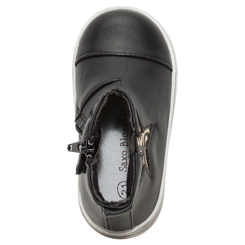 Bottillons aspect cuir avec étoile élastiquée 