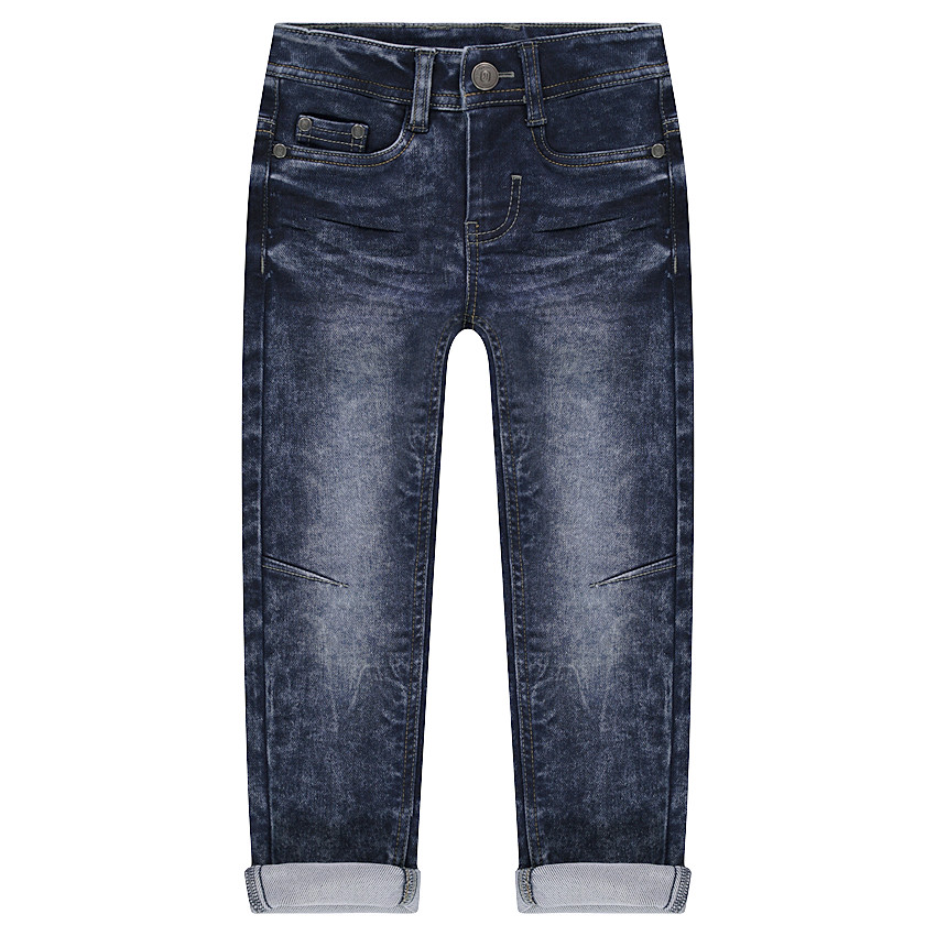 Junior - Jeans en molleton effet used et crinkle 
