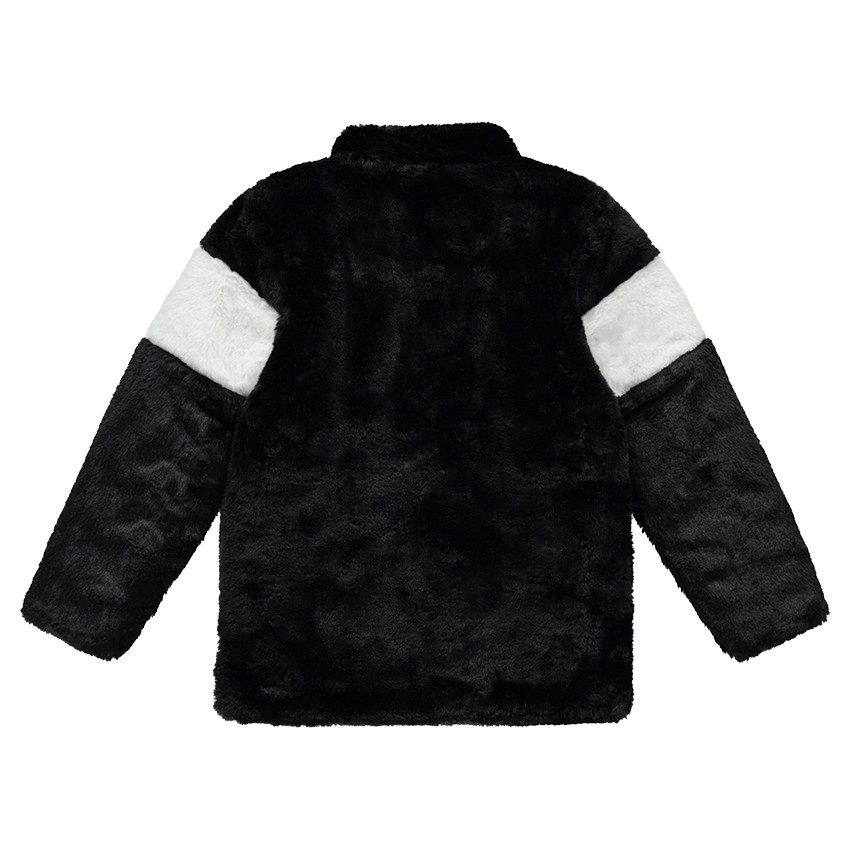 Junior - Manteau en fausse fourrure avec bande contrastée 