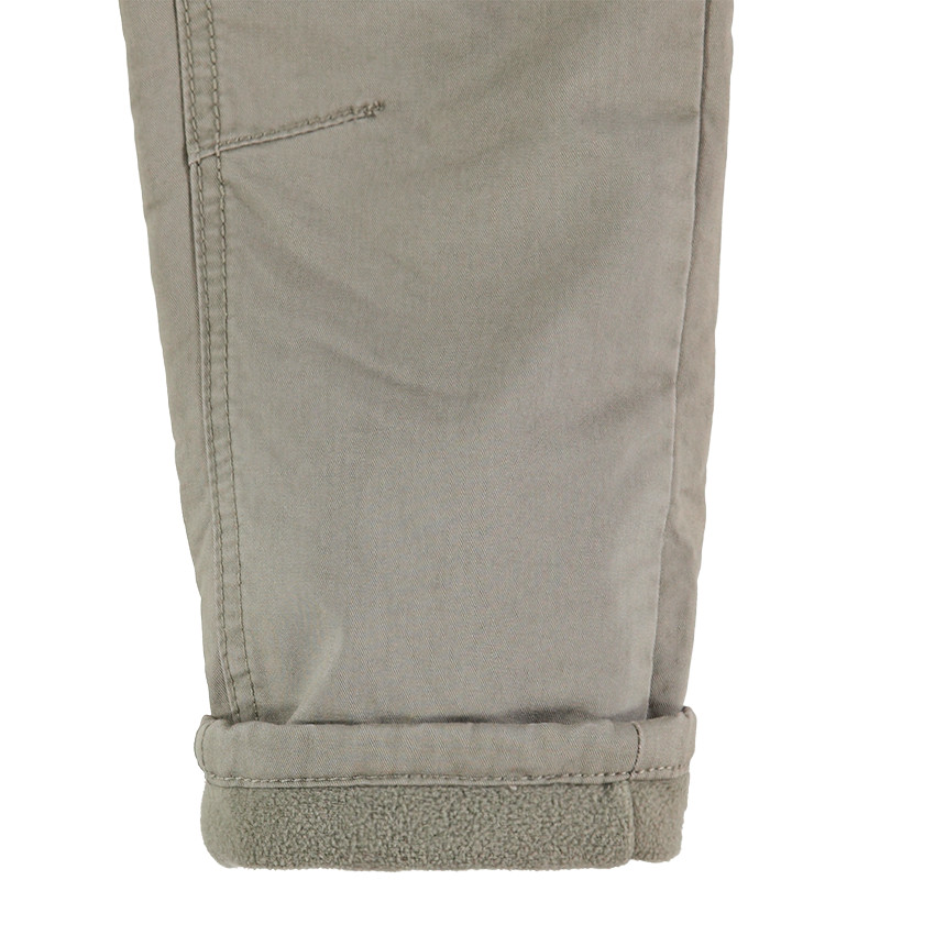 Pantalon en twill uni doublé micropolaire 