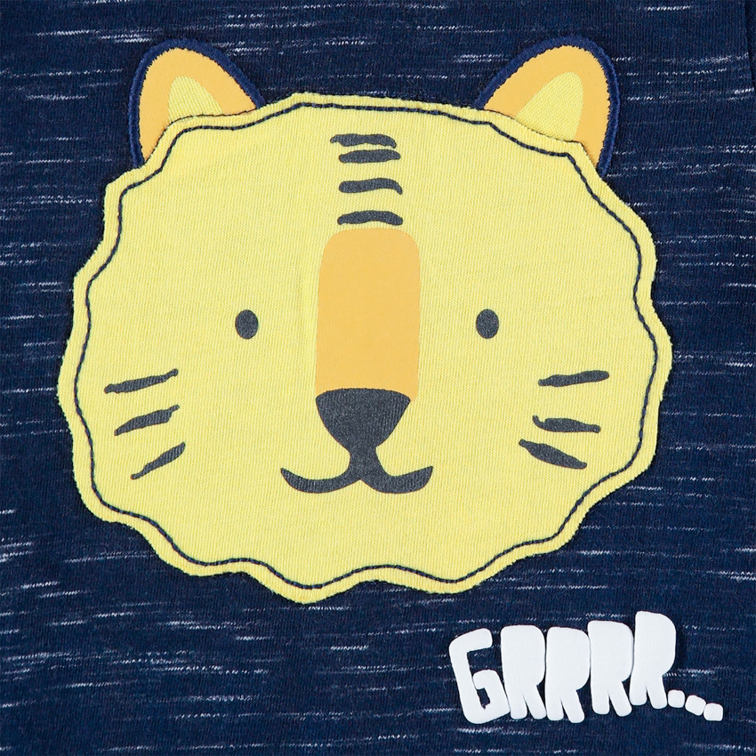 T-shirt manches courtes à tigre patché 