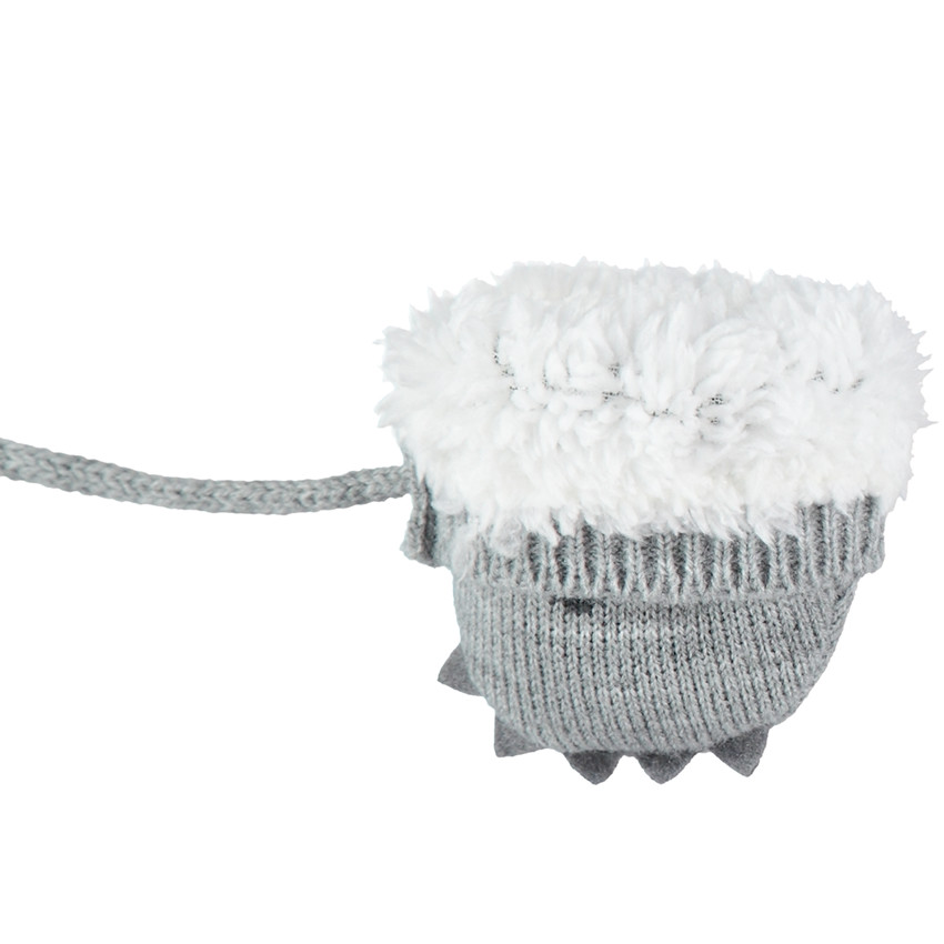 Ensemble Bonnet péruvien motif panda avec moufles en tricot 