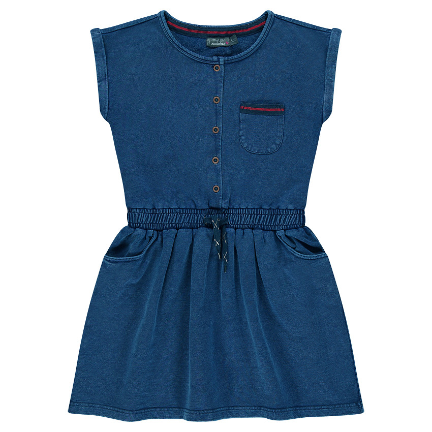 Junior - Robe manches courtes en molleton slub  